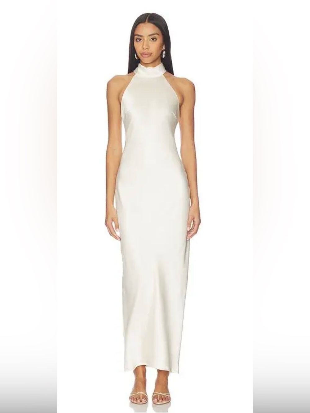 Steve Madden Lara Halter Neck Satun Maxi Dress - Antique